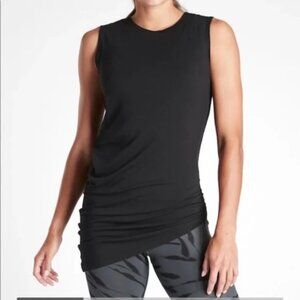 Athleta Women’s Size XXS Cloudlight Restore Asymmetric Hem Tank Top Black